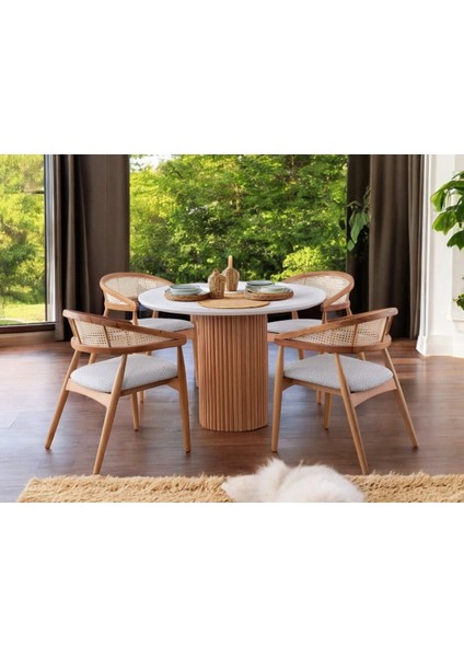 Azela Masa Sandalye Takımı 100CM Çap Yuvarlak