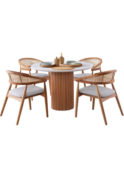 Azela Masa Sandalye Takımı 100CM Çap Yuvarlak