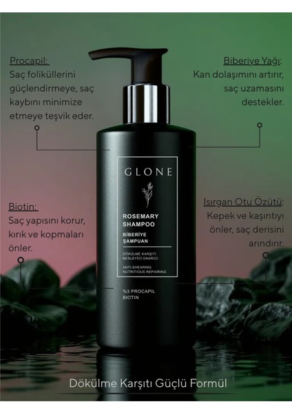 Biberiye Şampuan 250ML | %3 Procapil + Biotin + Biberiye Yağı Içeren Şam.