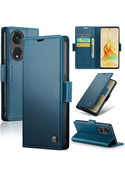 Oppo Reno 8t 5g/a1 Pro 5g Hafif Rfıd Engelleme Manyetik Kapatma Deri Kapaklı Kılıf 3 Kart Yuvası (Yurt Dışından)