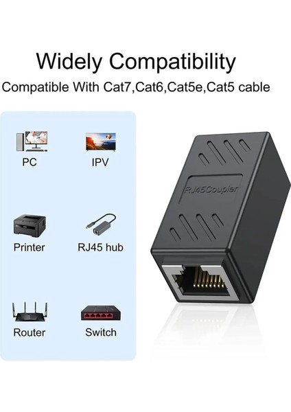 RJ45 Ethernet Bağlayıcı Dişi - Dişi Cat7 Cat6 CAT5E Inline Adaptör Kablosu Genişletici Ağ Bağlantıs Gigabit Destekli Ara Birleştirici fiyatları