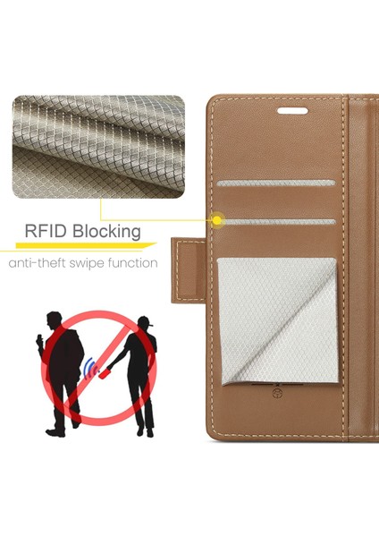 Oppo Reno 13 Hafif Rfıd Engelleme Manyetik Kapatma Deri Kapaklı Kılıf 3 Kart Yuvası (Yurt Dışından) fiyatları