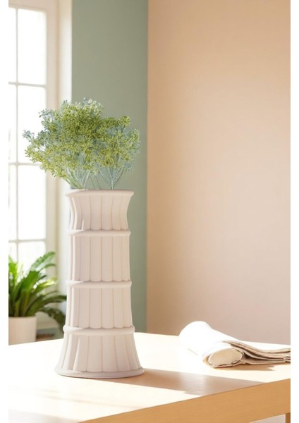 Dekoratif Plastik Bambu Desenli Vazo - 19 cm fiyatları