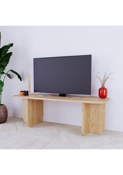 B0030 Beca Tv Ünitesi 100 cm Meşe Tv Sehpası, Televizyon Ünitesi Minimalist Modern 45 Inç Tv Ünitesi fiyatları