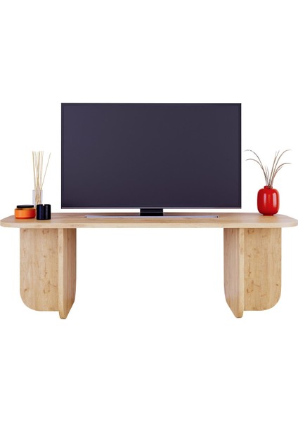 B0030 Beca Tv Ünitesi 100 cm Meşe Tv Sehpası, Televizyon Ünitesi Minimalist Modern 45 Inç Tv Ünitesi modelleri