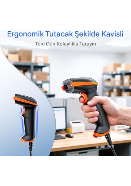 1d 2d Qr Barkod Tarayıcı Kablolu,toz Geçirmez, Darbeye Dayanıklı, Su Geçirmez D5100Y fiyatları