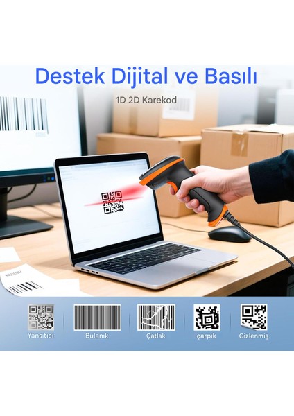 1d 2d Qr Barkod Tarayıcı Kablolu,toz Geçirmez, Darbeye Dayanıklı, Su Geçirmez D5100Y fırsatları