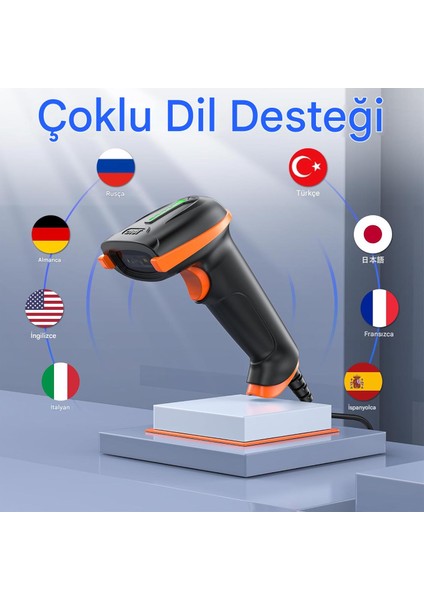 1d 2d Qr Barkod Tarayıcı Kablolu,toz Geçirmez, Darbeye Dayanıklı, Su Geçirmez D5100Y