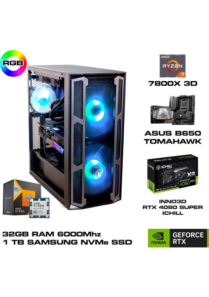 G6 Amd Ryzen 7 7800X3D (2X16GB) Ddr5 1tb M2 SSD Freedos Gamıng Bilgisayar