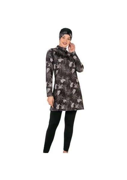 Fantasy 3417 Bayan Yaprak Desenli Tesettür Mayo