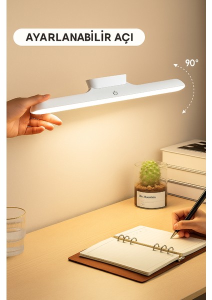 Dokunmatik LED USB Şarjlı Aplik Kablosuz Mıknatıslı Lamba 3 Farklı Işık Rengi
