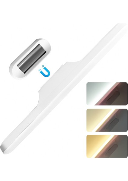 Dokunmatik LED USB Şarjlı Aplik Kablosuz Mıknatıslı Lamba 3 Farklı Işık Rengi