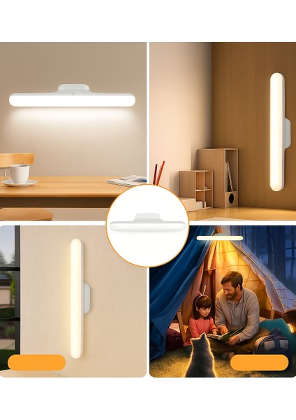 Dokunmatik LED USB Şarjlı Aplik Kablosuz Mıknatıslı Lamba 3 Farklı Işık Rengi