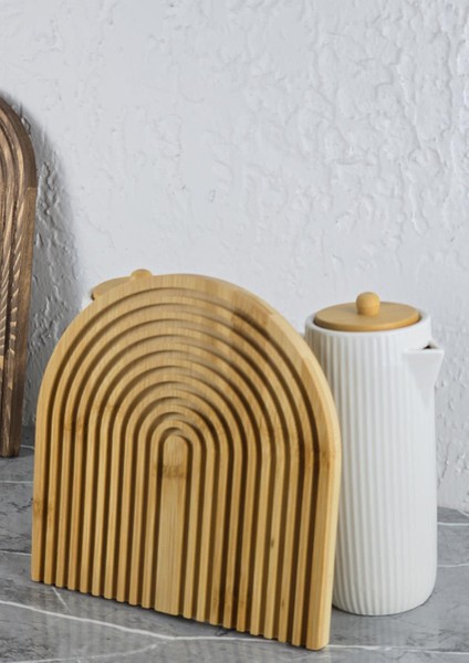 Mitra Porselen Yağlık Seti - Bambu Stantlı Yağdanlık Takımı - 2X600 ml modelleri