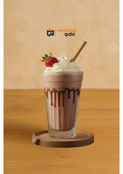 Kağıt Pipet 8 MMX240 mm Kraft - 100 Adet Ice Moca Soğuk Kahve Çikolatalı Çilekli Milkshake Limonata