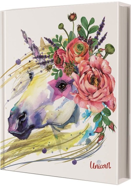 Unicorn Flower Çizgili Defter 14X20 cm 96 Yaprak 64624-1