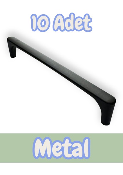 Saray Ağır Alüminyum Metal Lüks Modern Mobilya Çekmece Mutfak Dolabı Kulpu Siyah 160MM (10 Adet)