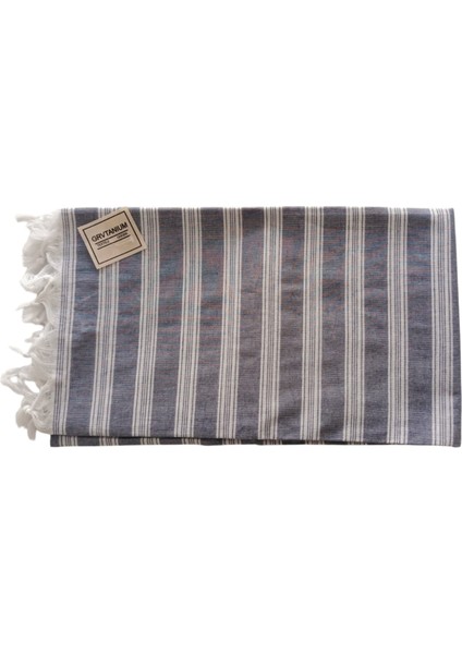 Grvtanıum Kot Mavi %80 Pamuk 175X96CM Peştemal Püsküllü Banyo,plaj,hamam Havlusu M1