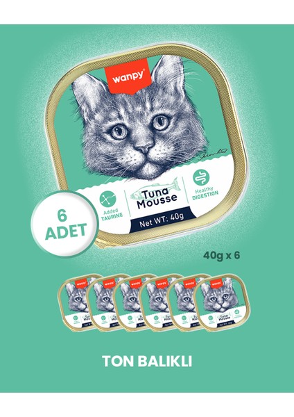 Kedi 40G 6'lı Ton Balıklı Alutray Yaş Mama