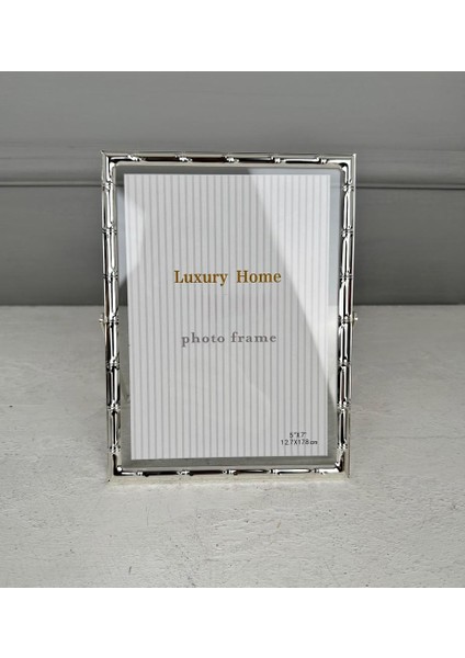 Bambu Desen Lüks Metal Çerçeve Gümüş 13X18 cm fiyatları