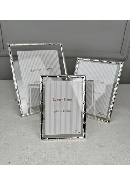 Bambu Desen Lüks Metal Çerçeve Gümüş 13X18 cm fırsatları