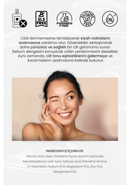 Aha Bha Tonik Siyah Nokta ve Akne Salisilik ve Glikolik Asit-Exfoliating
