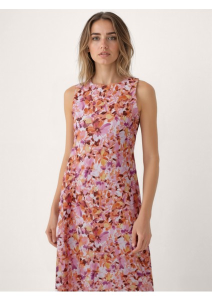 Çiçek Desen Midi Elbise modelleri