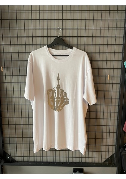 Reflektör Baskı T-Shirt Oversize Unisex