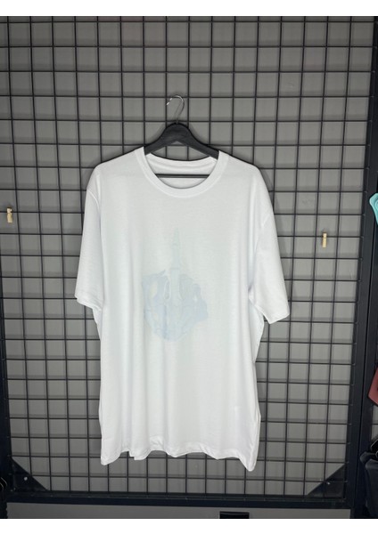 Reflektör Baskı T-Shirt Oversize Unisex
