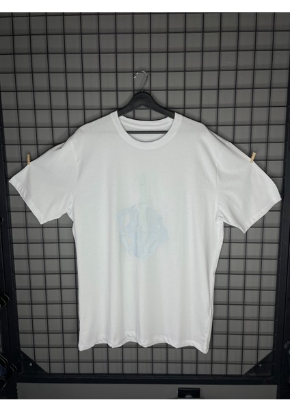 Reflektör Baskı T-Shirt Oversize Unisex