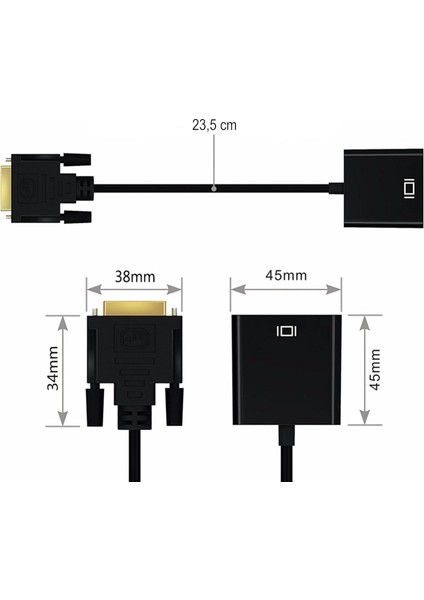 DVI VGA Çevirici Dvi-D VGA Çevirici Aktif DVI To VGA Çevirici Adaptör Yeni Ekran Kartları Için DVI 24+1 VGA Dönüştürücü
