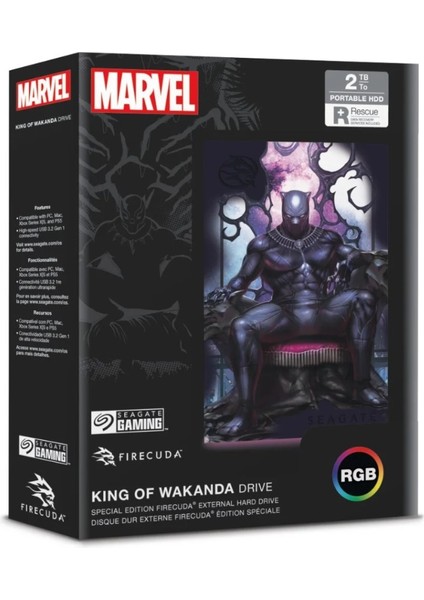 Seagate 2tb Phenom 2 - Kıng Of Wakanda (Walmart) - Marvel