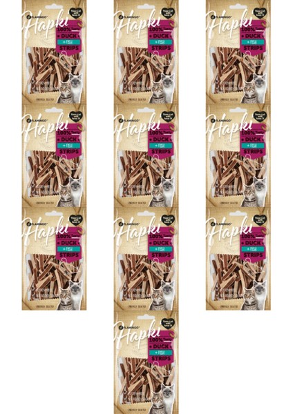 Hapki Strips Ördekli ve Balıklı Kedi Ödül Maması 85GR - 10 Adet