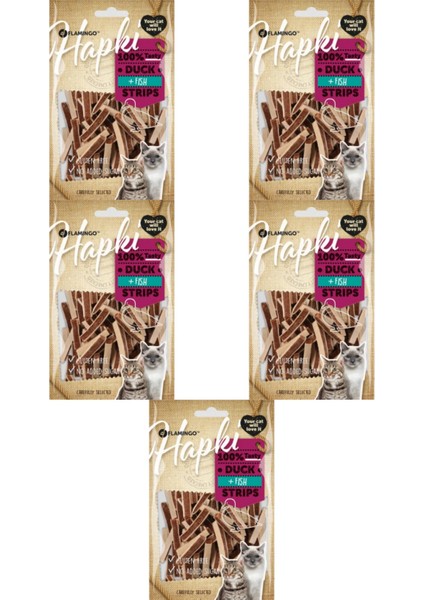 Hapki Strips Ördekli ve Balıklı Kedi Ödül Maması 85GR - 5 Adet
