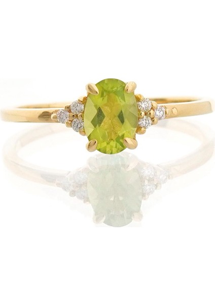 Peridot Oval Tektaş Pırlanta Yüzük fiyatları