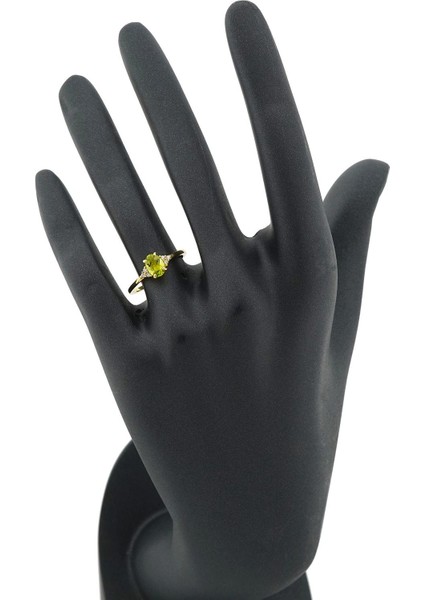 Peridot Oval Tektaş Pırlanta Yüzük fırsatları