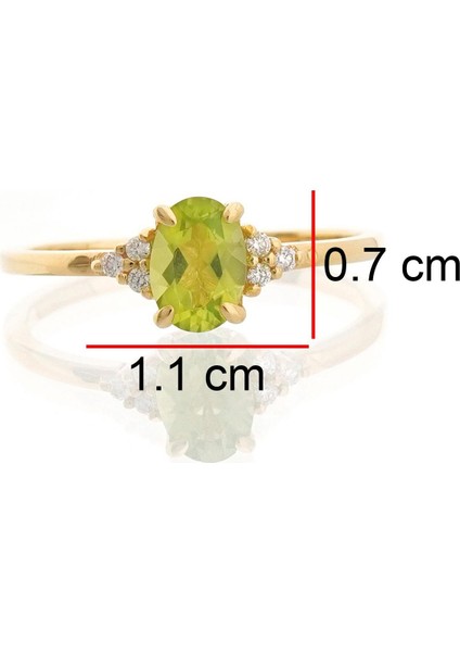 Peridot Oval Tektaş Pırlanta Yüzük indirimleri