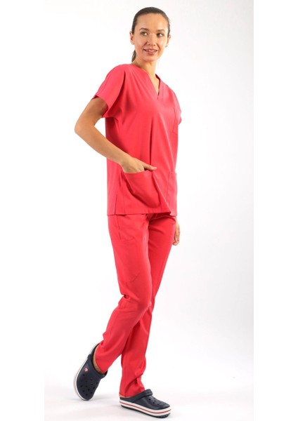 Scrub-Premium Likralı Bayan-Nar Çiçeği