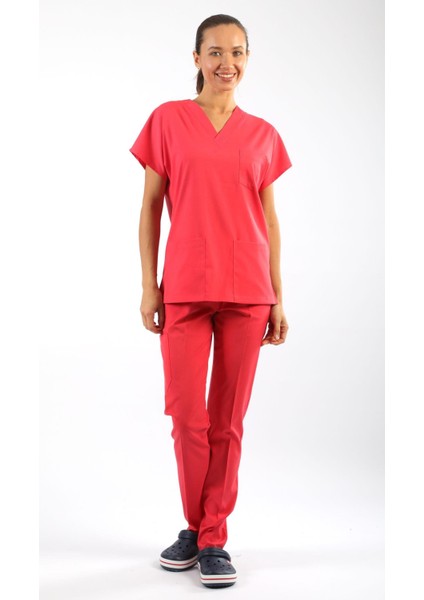 Scrub-Premium Likralı Bayan-Nar Çiçeği