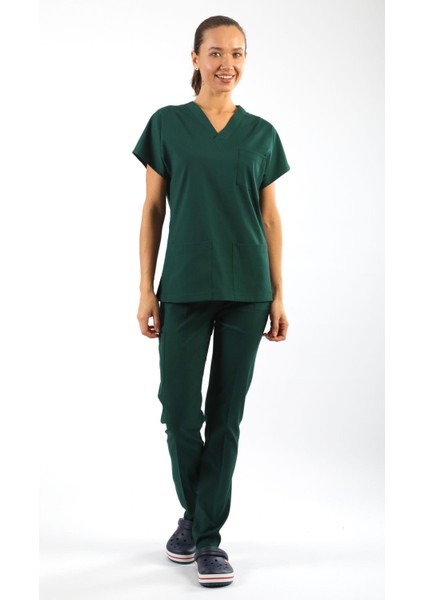 Scrub-Premium Likralı Bayan-Avcıyeşil modelleri