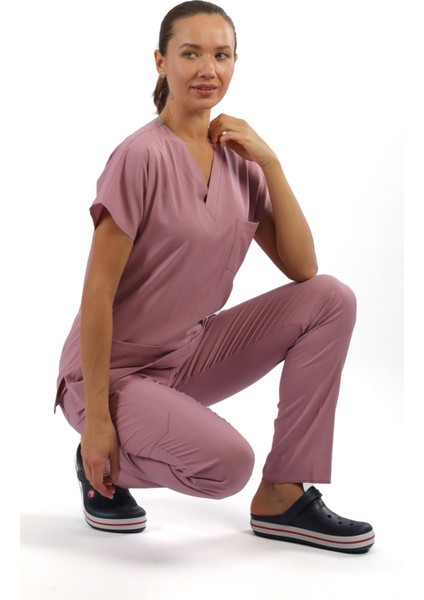 Scrub-Premium Likralı Bayan-Pudra fırsatları