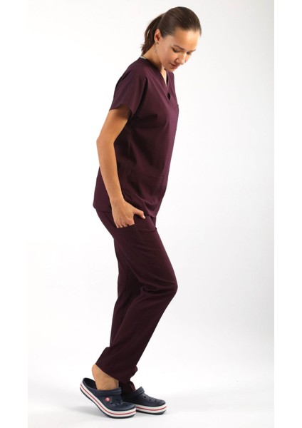 Scrub-Premium Likralı Bayan-Mürdüm modelleri