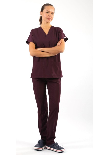 Scrub-Premium Likralı Bayan-Mürdüm fırsatları