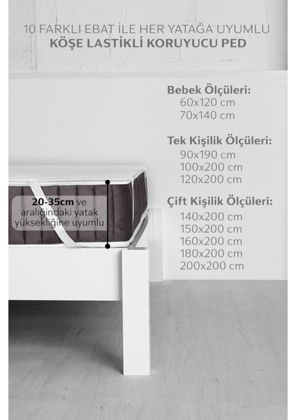 Kapitone Pamuklu Köşe Lastikli Ped Sıvı Su Geçirmez Bebek Çocuk Yatak Koruyucu Alezi 70X110 cm