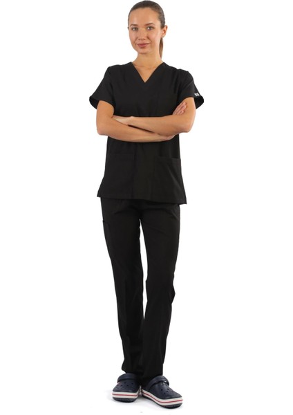 Scrub-Premium Likralı Bayan-Siyah fırsatları