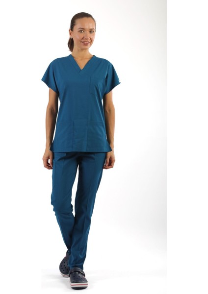 Scrub-Premium Likralı Bayan-Petrol Yeşili