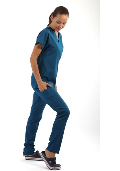 Scrub-Premium Likralı Bayan-Petrol Yeşili fırsatları