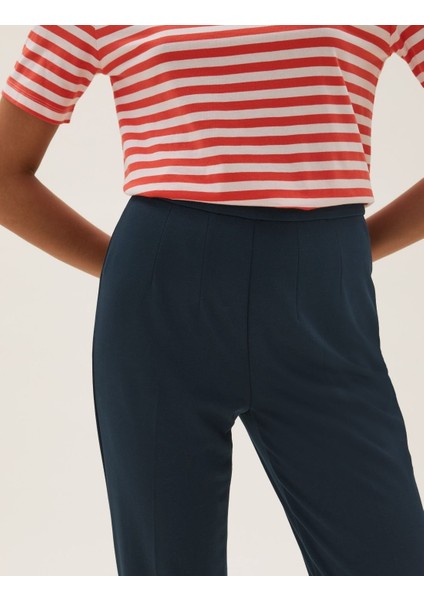 Straight Leg Örme Pantolon