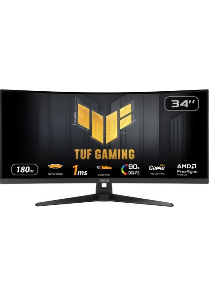 Tuf Gamıng VG34VQ3B 34 Va Kavisli Freesync 3440X1440 1ms 180Hz 400CD Dp HDMI USB Hoparlör Vesa
