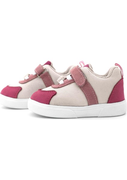 Hakiki Deri Pembe Krem Cırtlı Kız Bebek Ayakkabı indirimleri